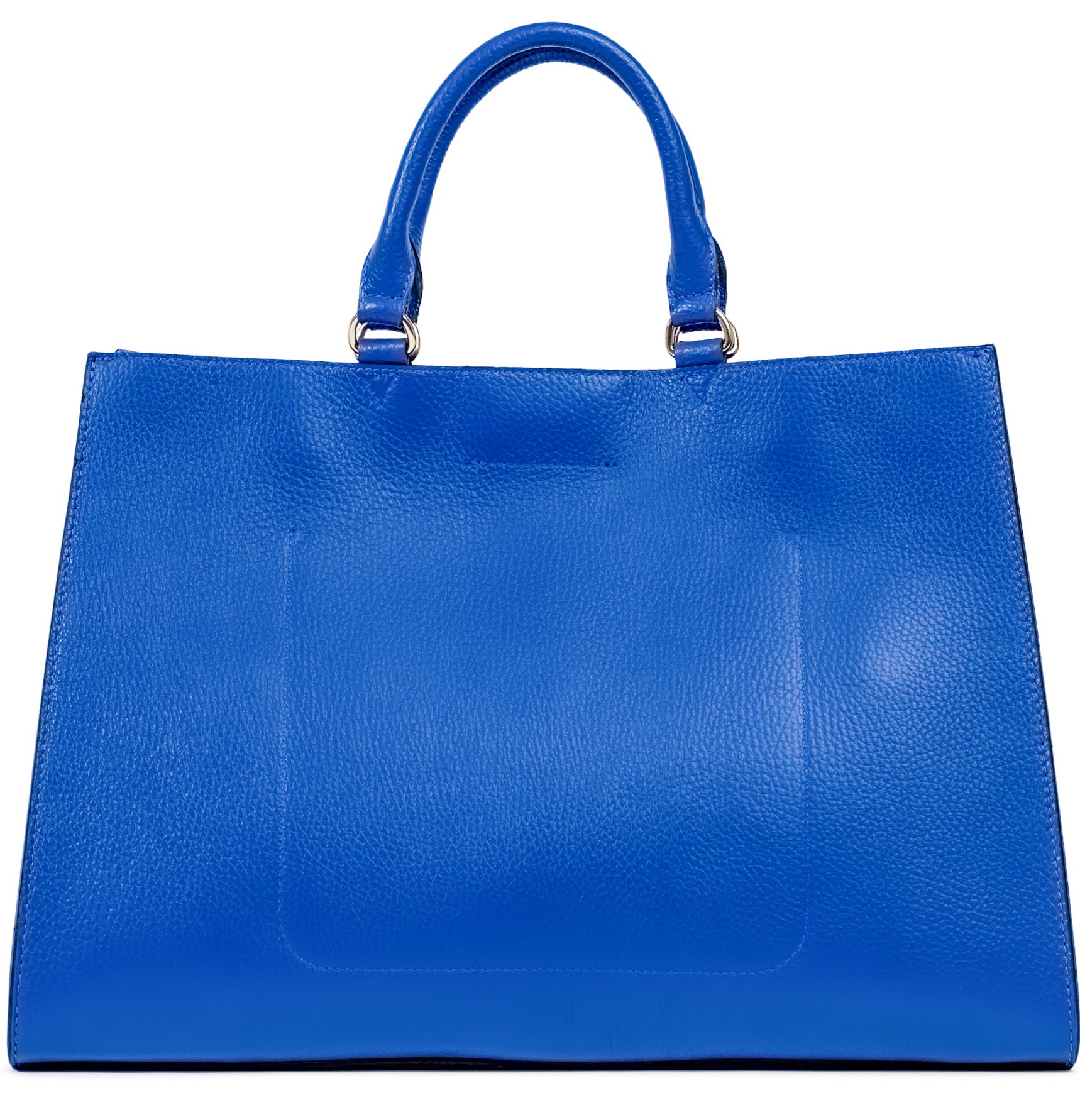 Royal blue leather tote on sale bag