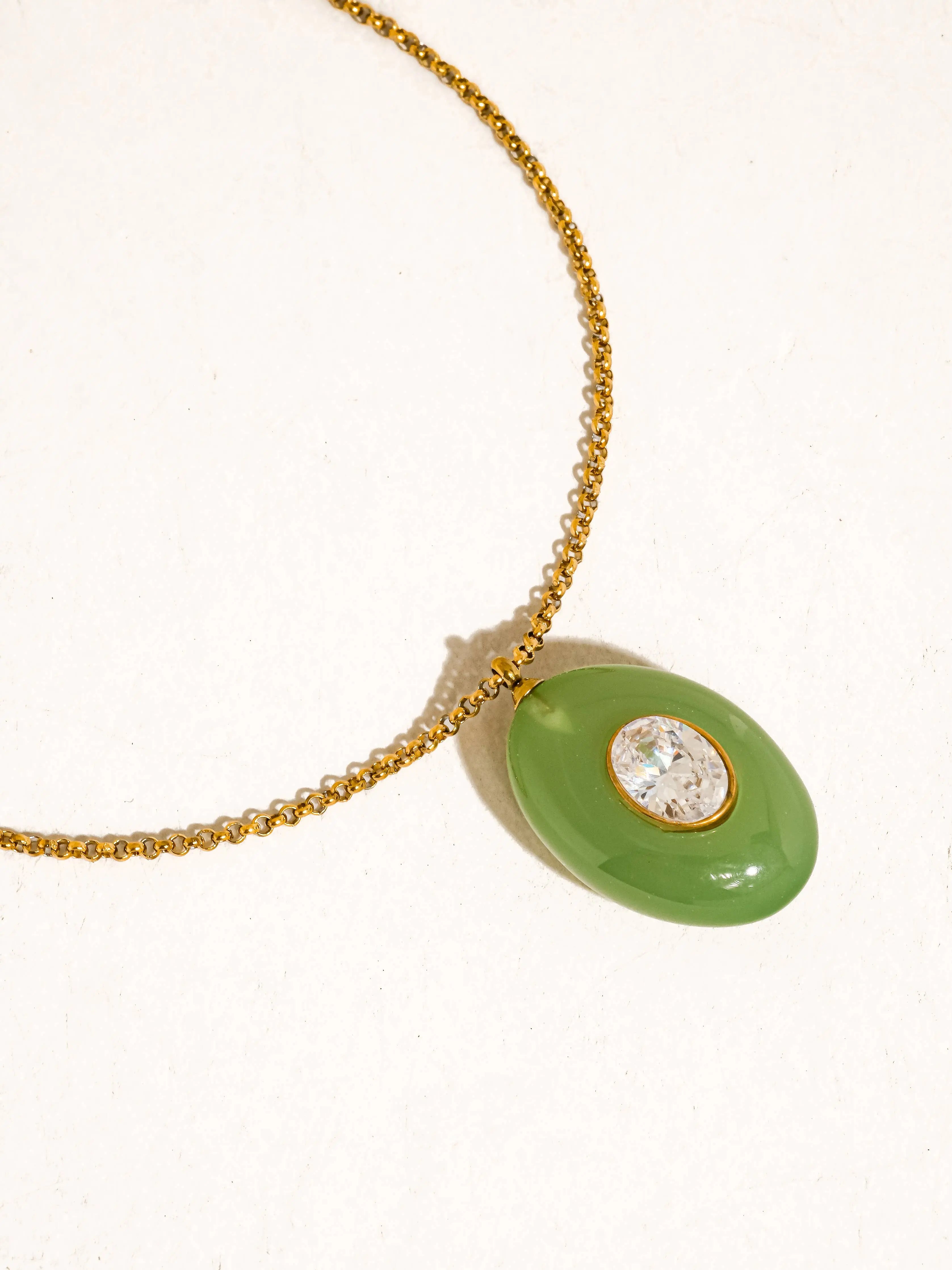 Attica 18K Gold Non-Tarnish Stone CZ Necklace Flânerie by MAIQ