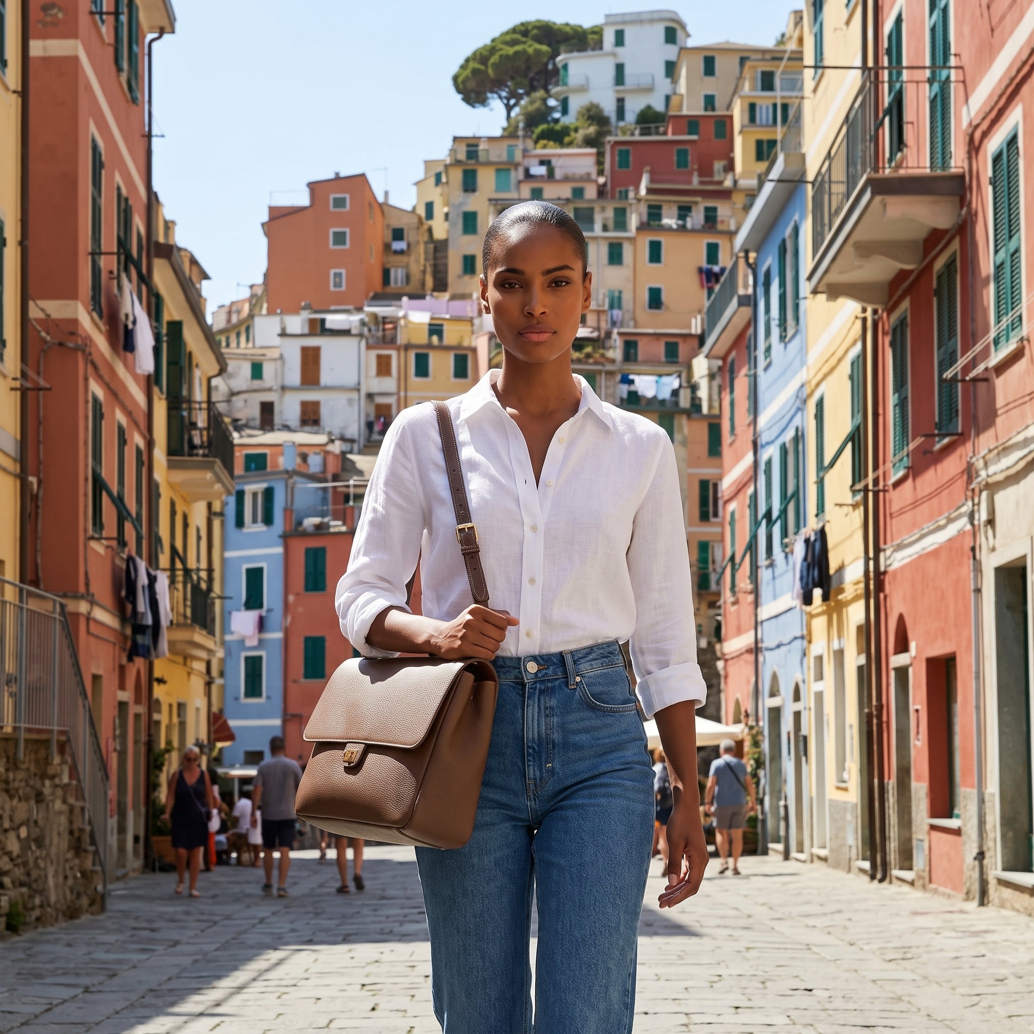 WILMA LARGE LEATHER SHOULDER BAG