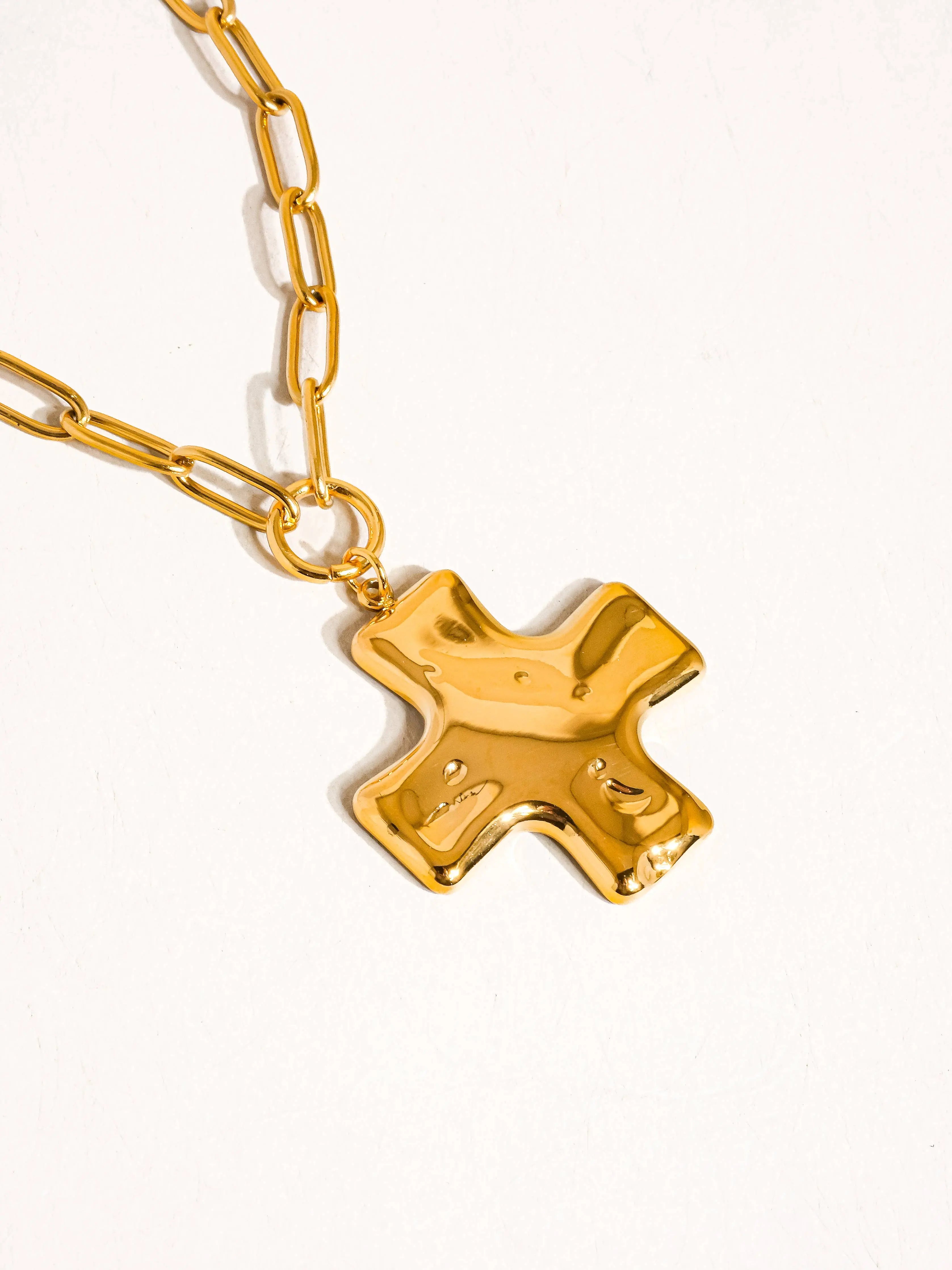 Bari 18K Non-Tarnish Cross Chain Necklace Flânerie by MAIQ