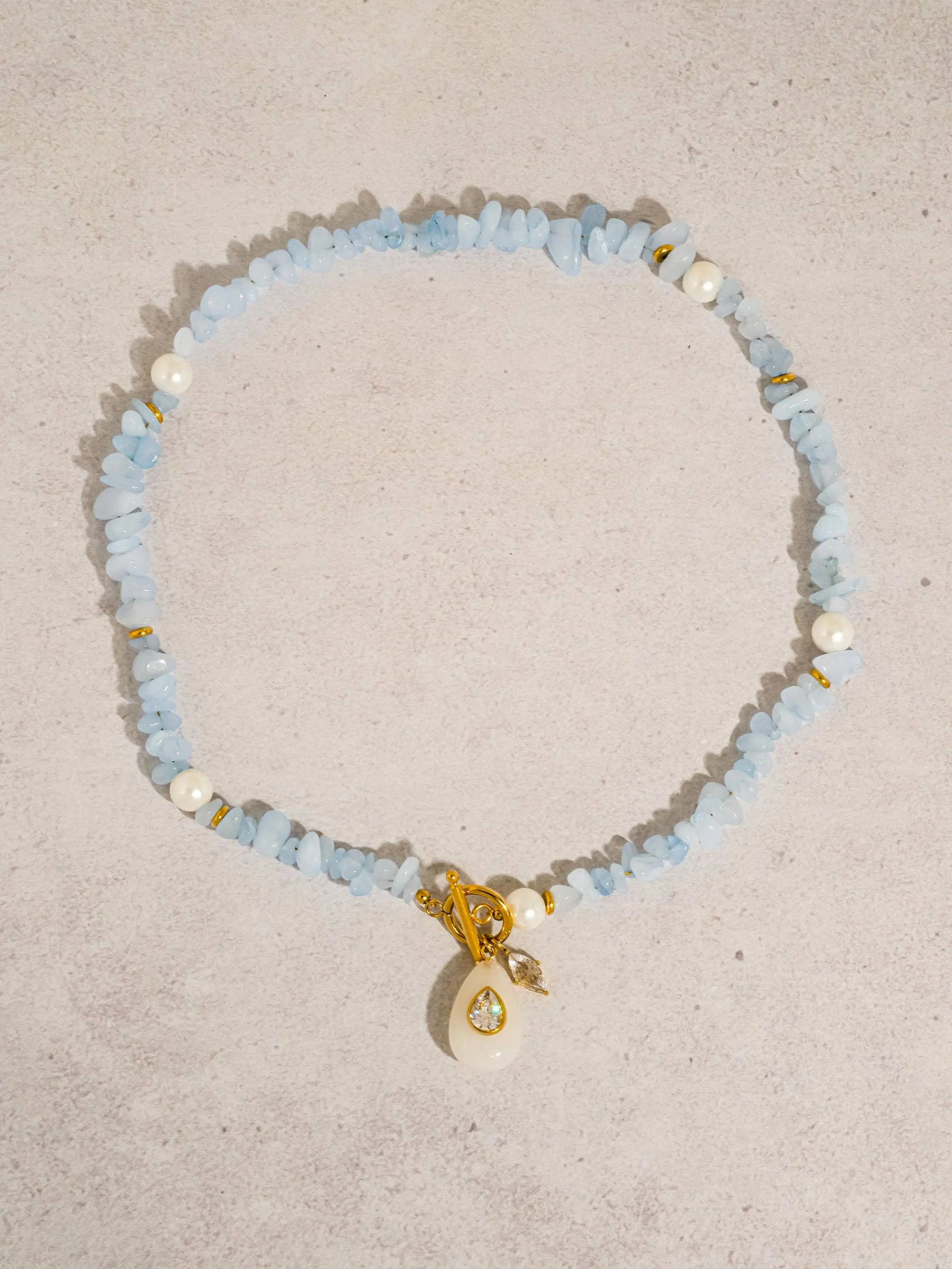 Cercey 18K Gold Non-Tarnish Stone Charm Necklace Flânerie by MAIQ