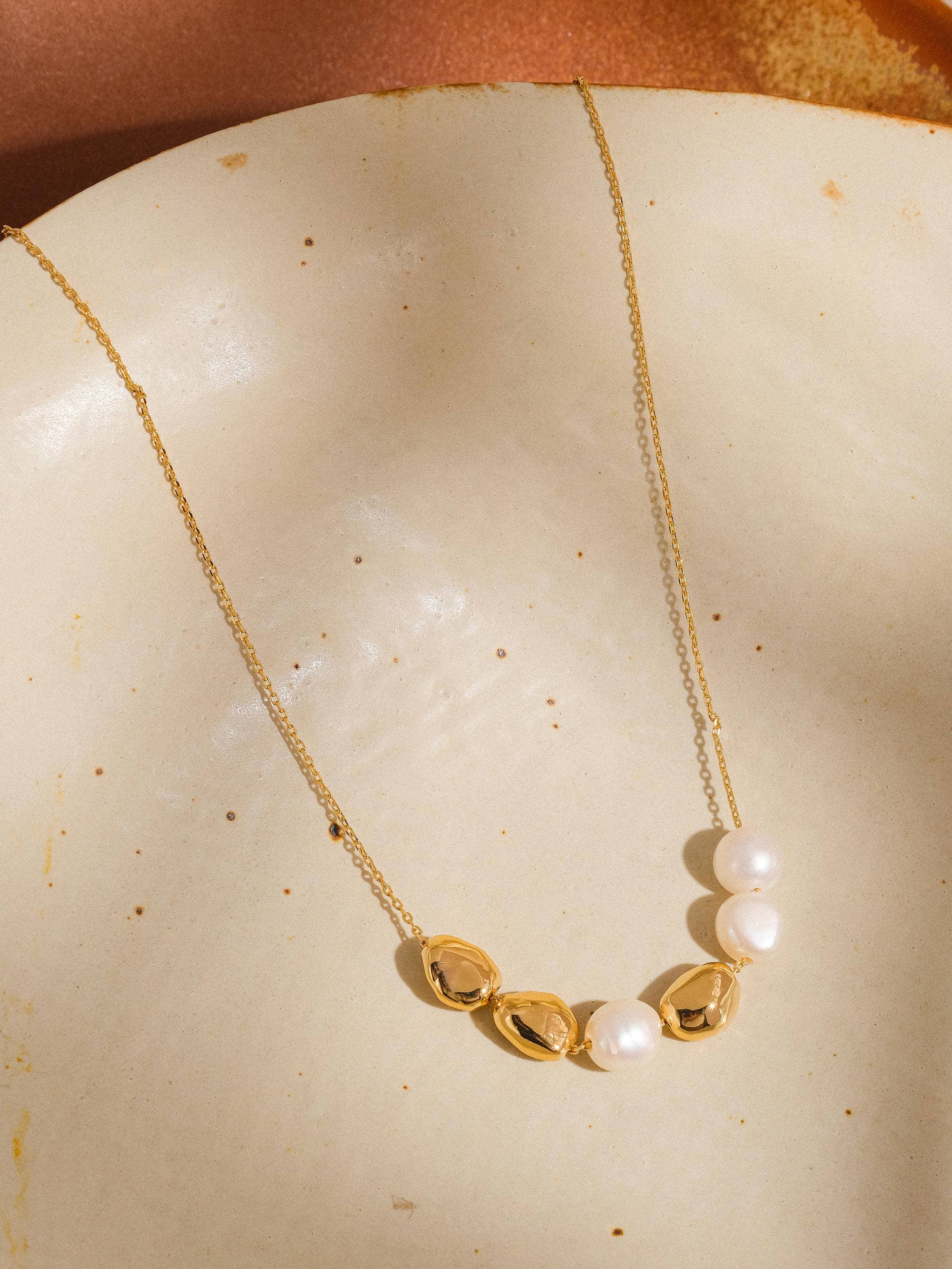 Maud 18K Gold Freshwater Pearl Beaded Necklace Flânerie by MAIQ