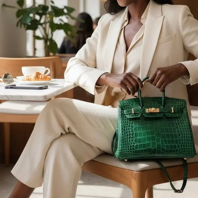 THE GWEN - CROC EMBOSSED thebagicon