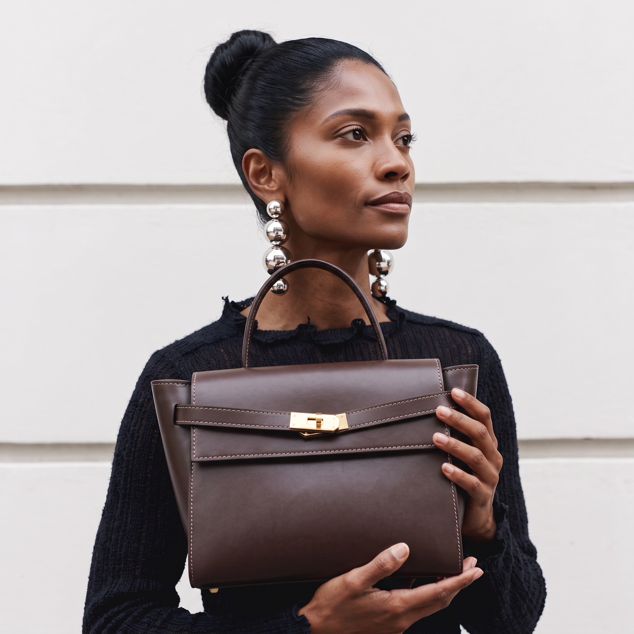 THE DIANA SMOOTH LEATHER TOP HANDLE BAG