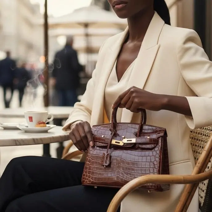 THE GWEN - CROC EMBOSSED thebagicon