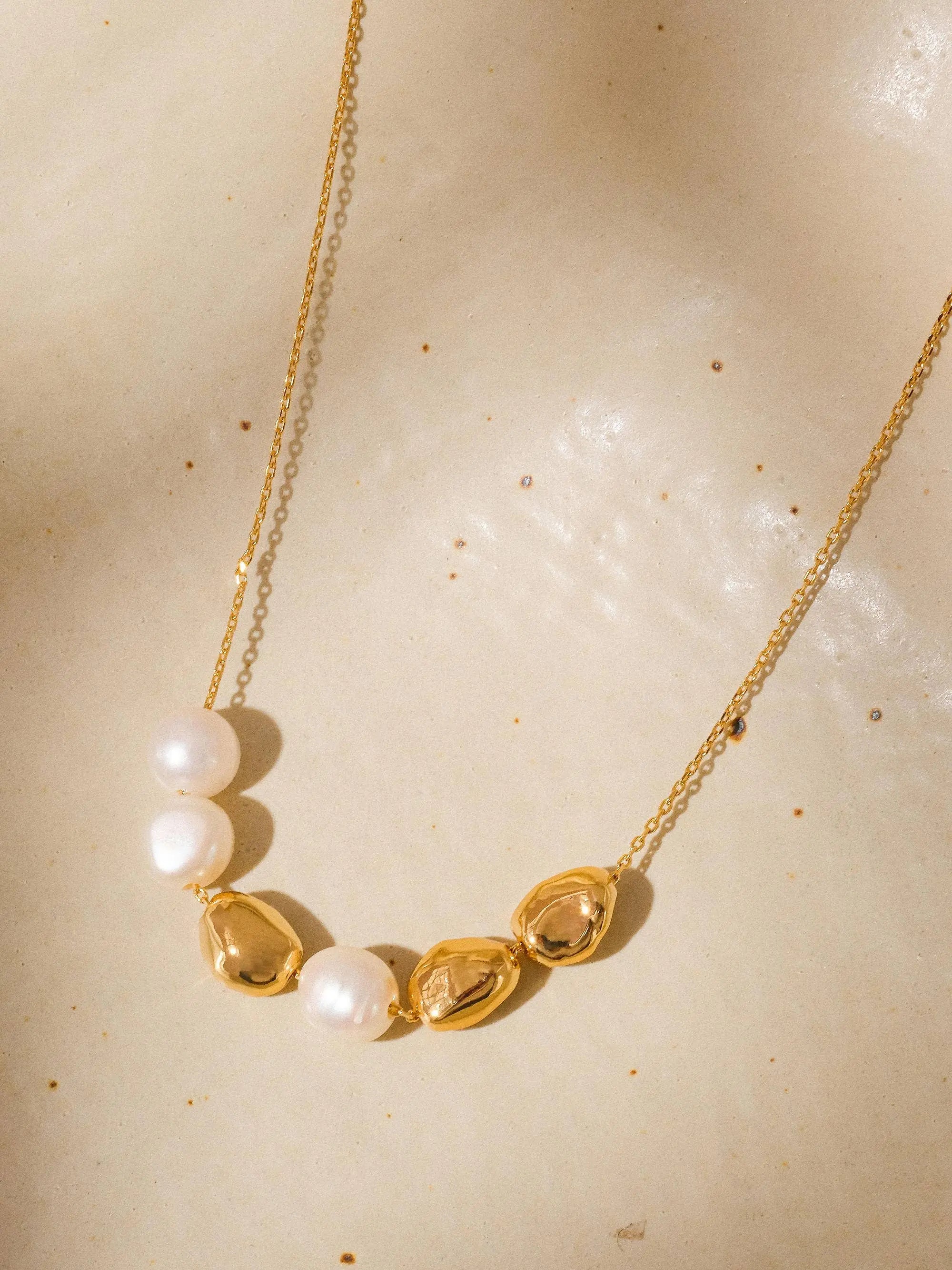 Maud 18K Gold Freshwater Pearl Beaded Necklace Flânerie by MAIQ