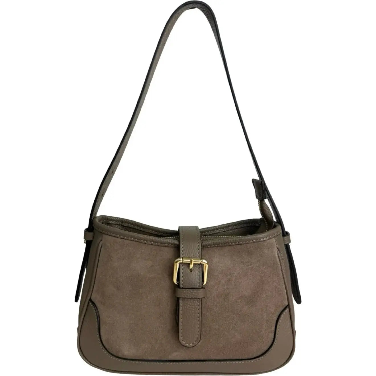 THE DAISY SUEDE AND LEATHER SADDLE BAG thebagicon
