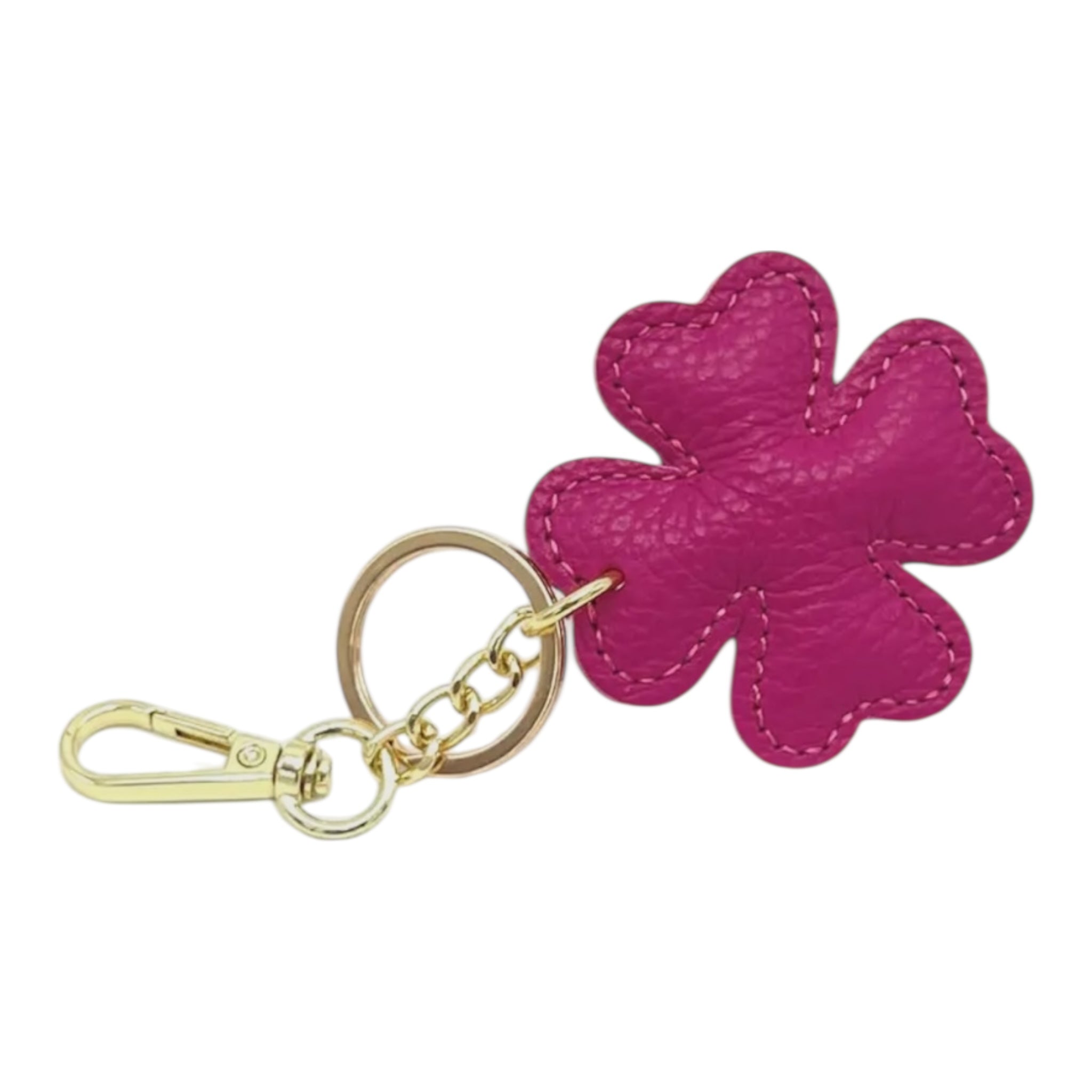 LEATHER CLOVER HANDBAG CHARM