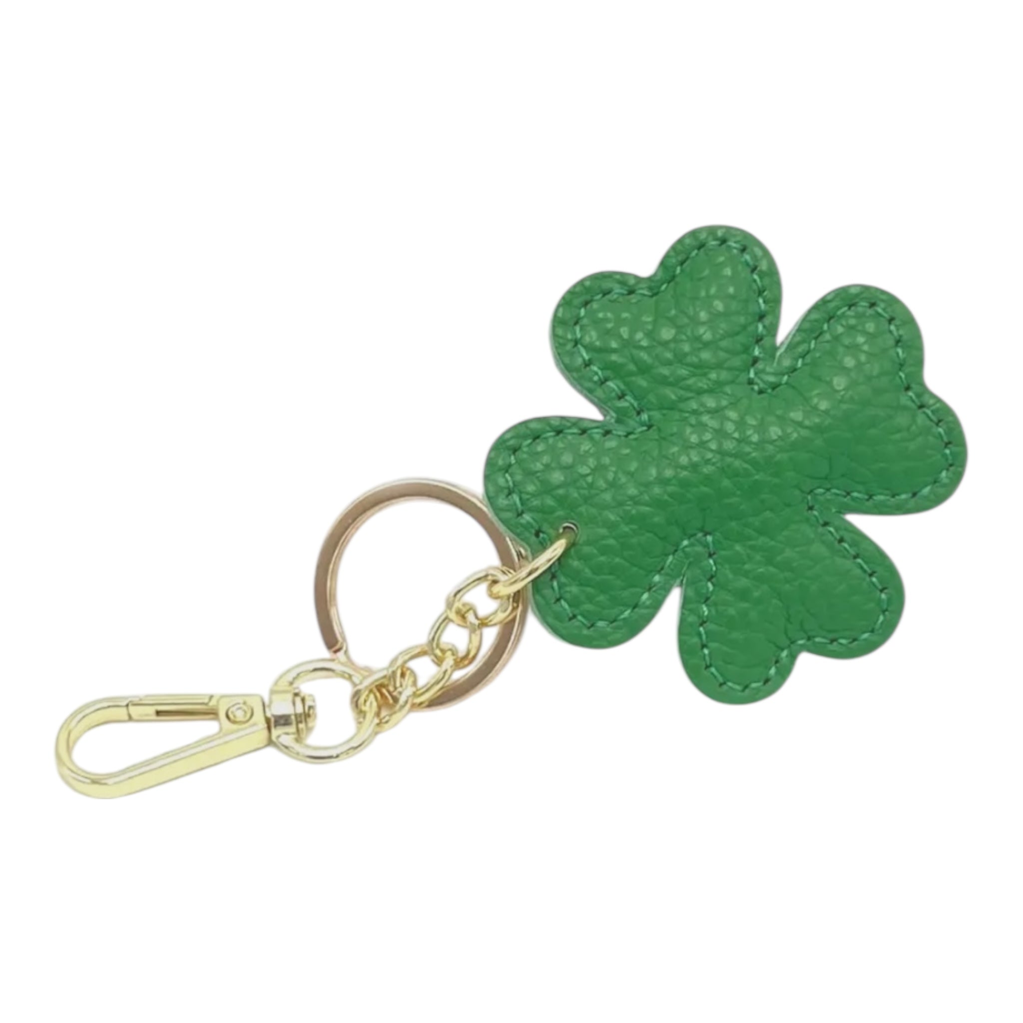 LEATHER CLOVER HANDBAG CHARM