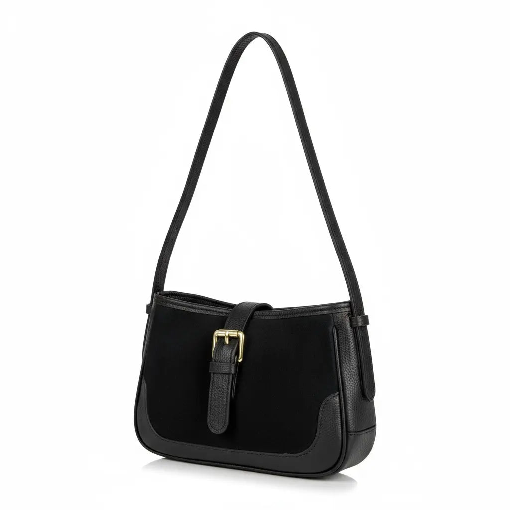 THE DAISY SUEDE AND LEATHER SADDLE BAG thebagicon