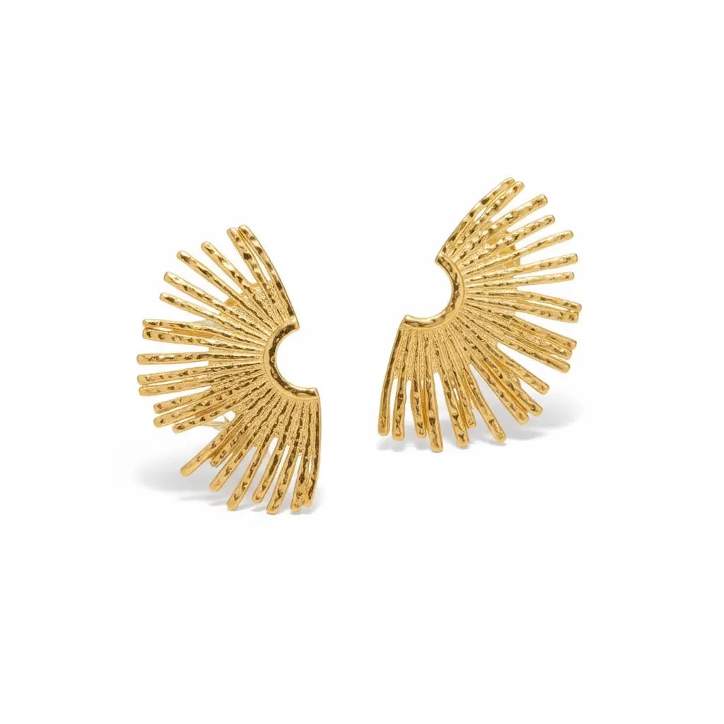 Sunburst Gold Earrings thebagicon