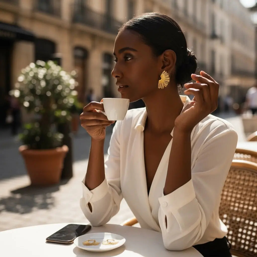 Sunburst Gold Earrings thebagicon