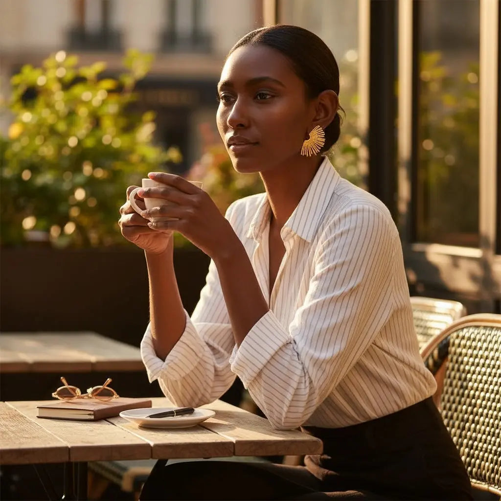 Sunburst Gold Earrings thebagicon