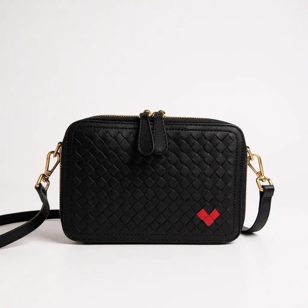 THE ROSETTA WOVEN HEART CROSSBODY thebagicon