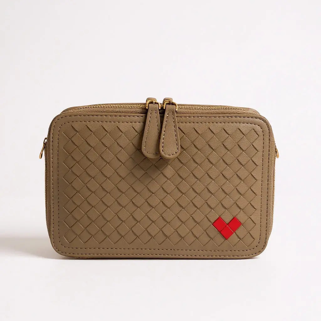 THE ROSETTA WOVEN HEART CROSSBODY thebagicon