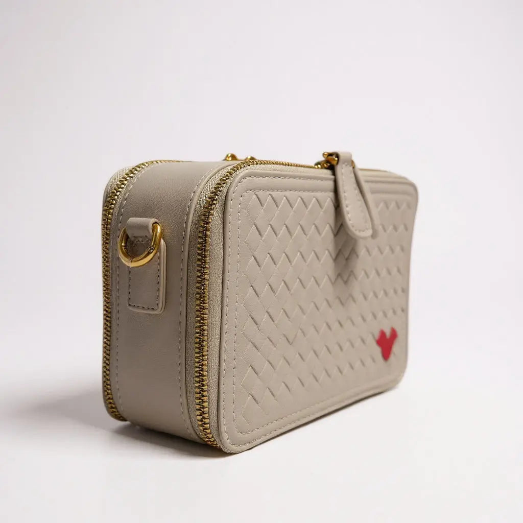 THE ROSETTA WOVEN HEART CROSSBODY thebagicon