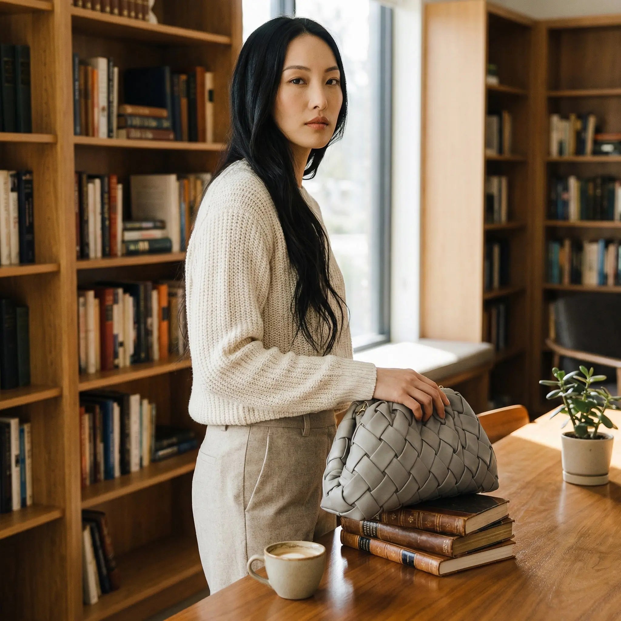 THE PHILLIS WOVEN CLUTCH thebagicon