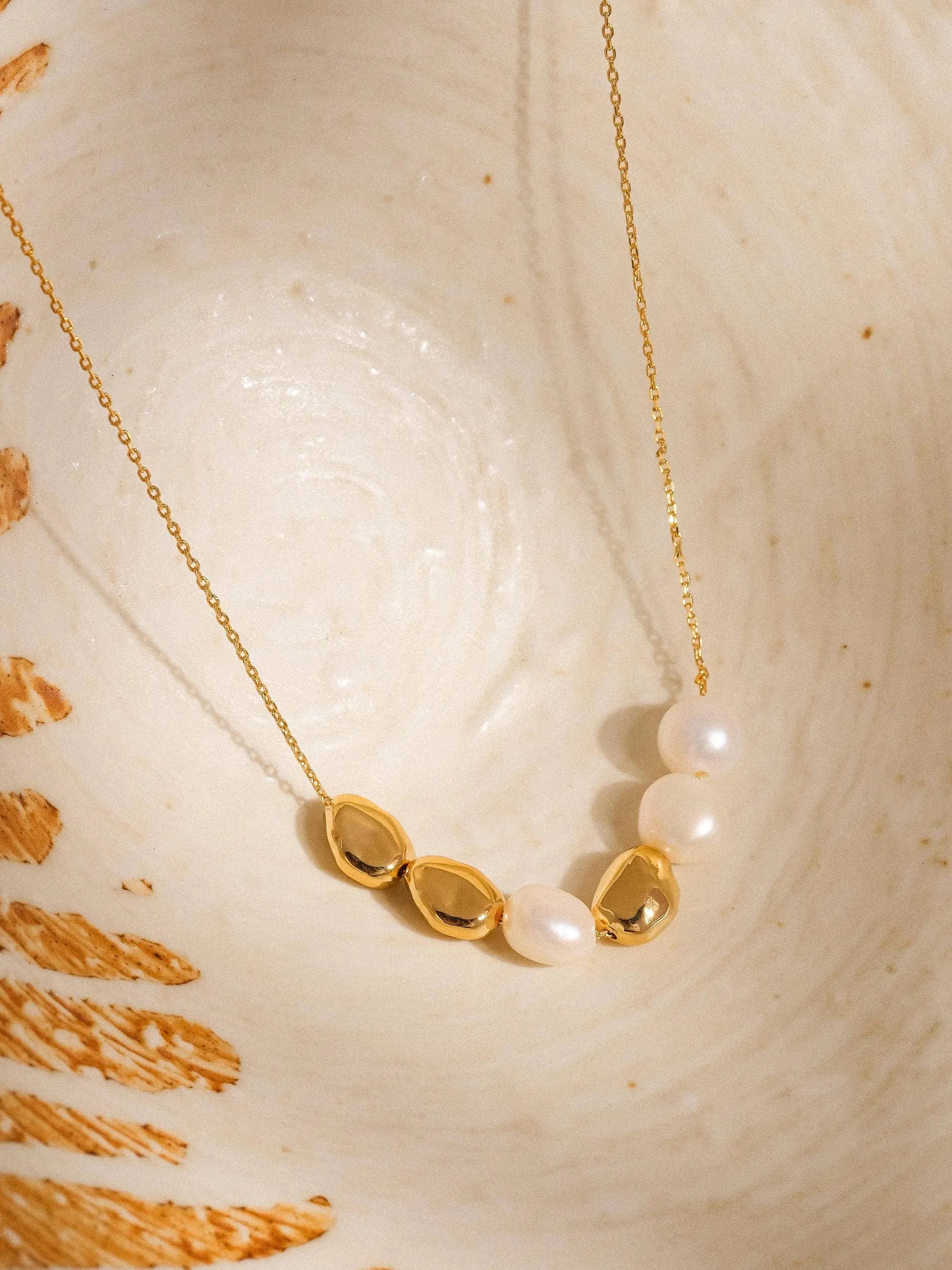 Maud 18K Gold Freshwater Pearl Beaded Necklace Flânerie by MAIQ