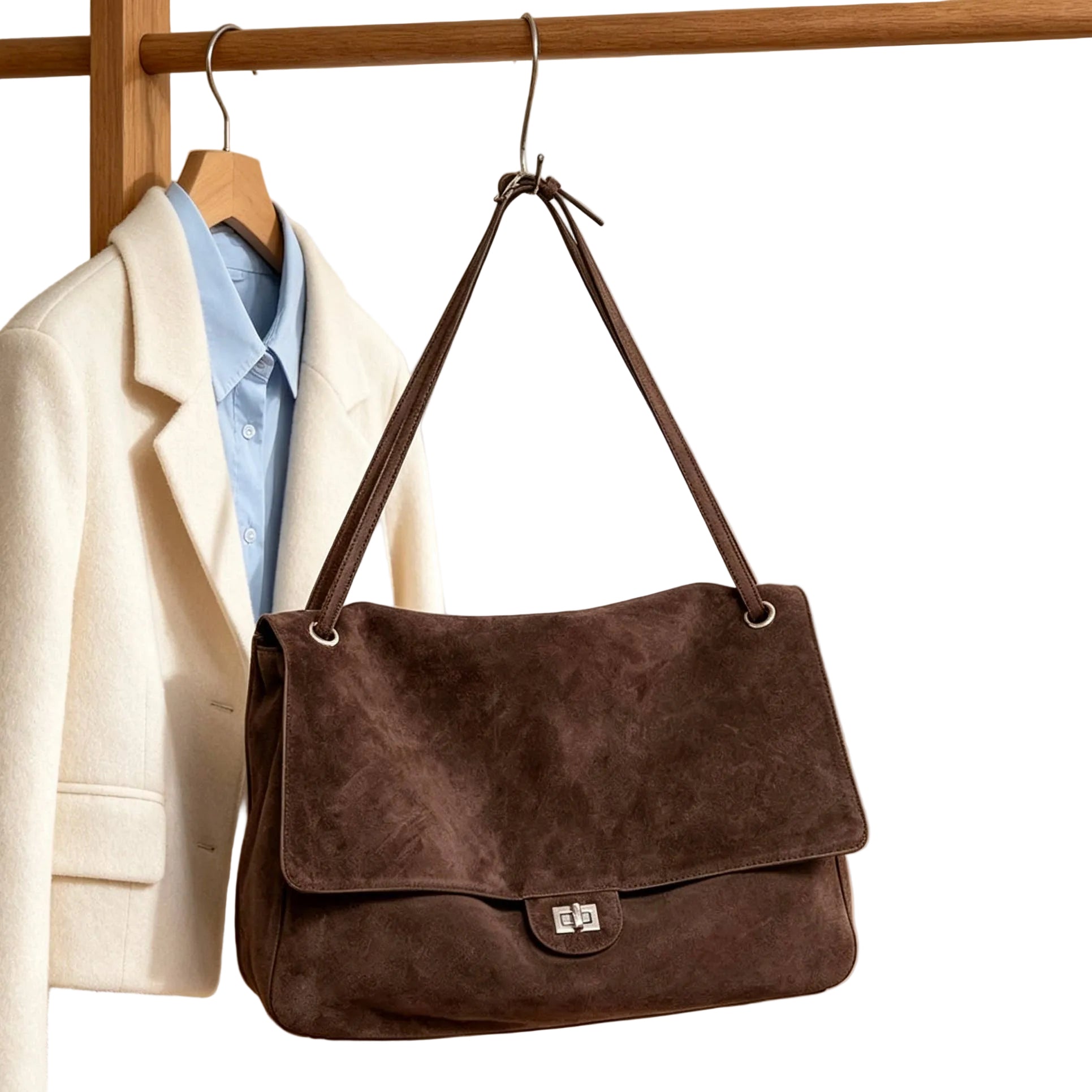 WILMA LARGE SUEDE SHOULDER BAG