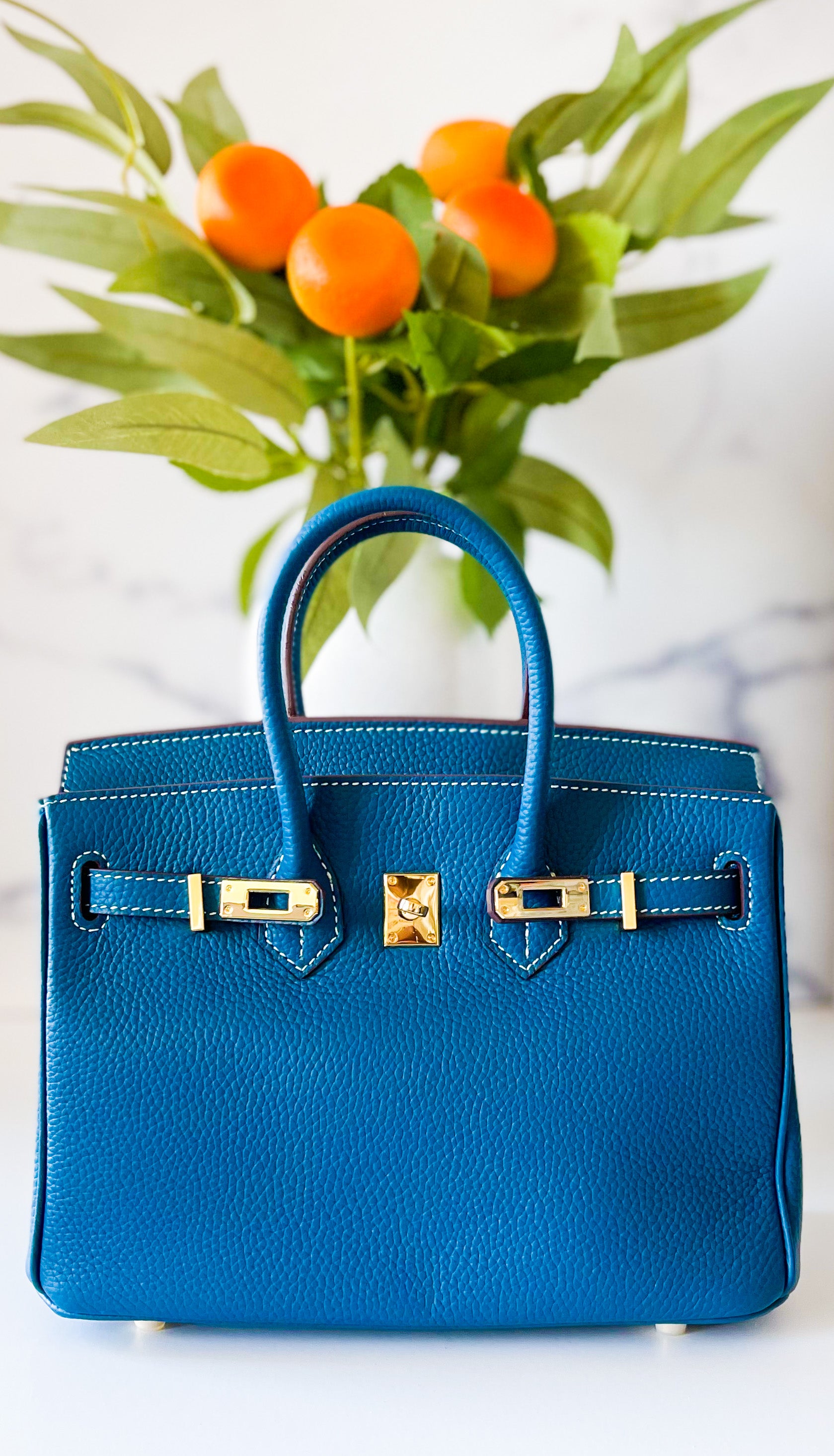 NEW COLOR HERMES 35CM BIRKIN BAG COBALT BLUE W GOLD HARDWARE